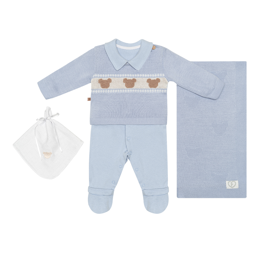 Saída de Maternidade Bebê Fofinho Urso 4 Peças