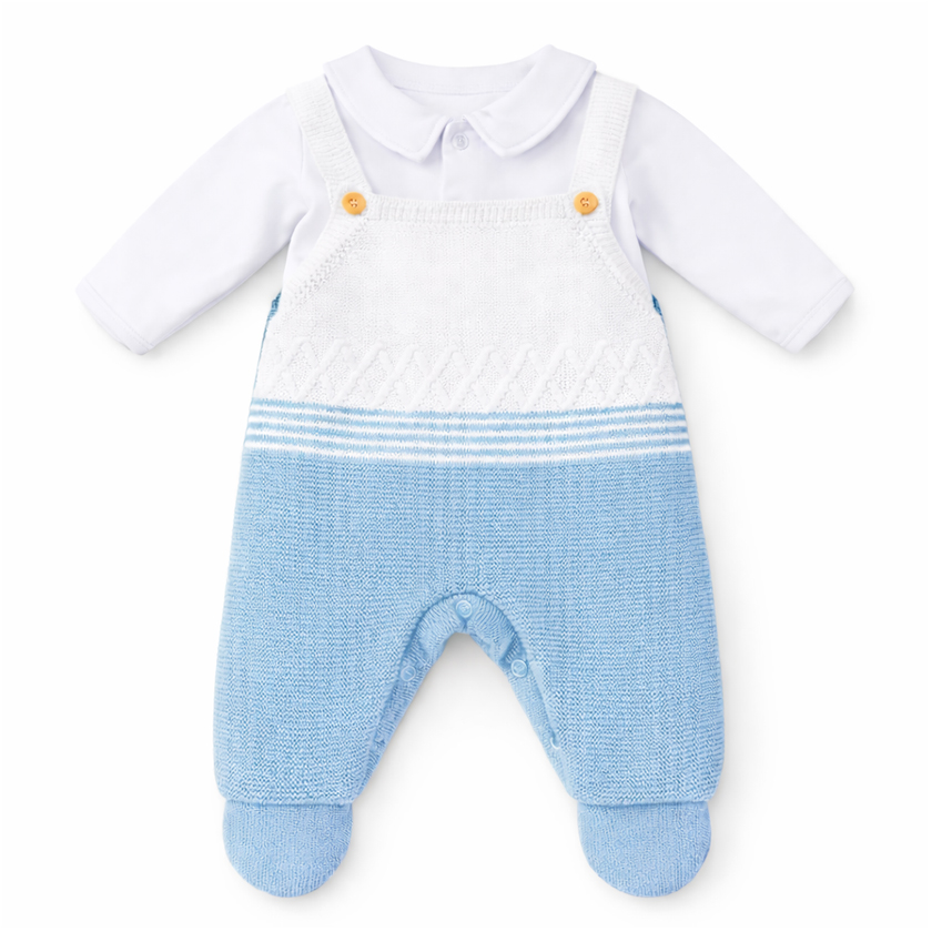 Macacão Longo Bebê Ternura Tricô Trabalhado E Body