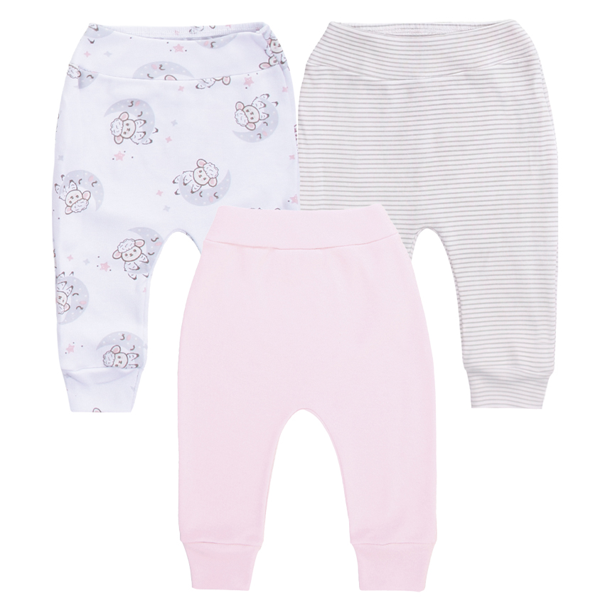 Kit Mijão Bebê Estilinho Bordado Ovelha 3 Peças