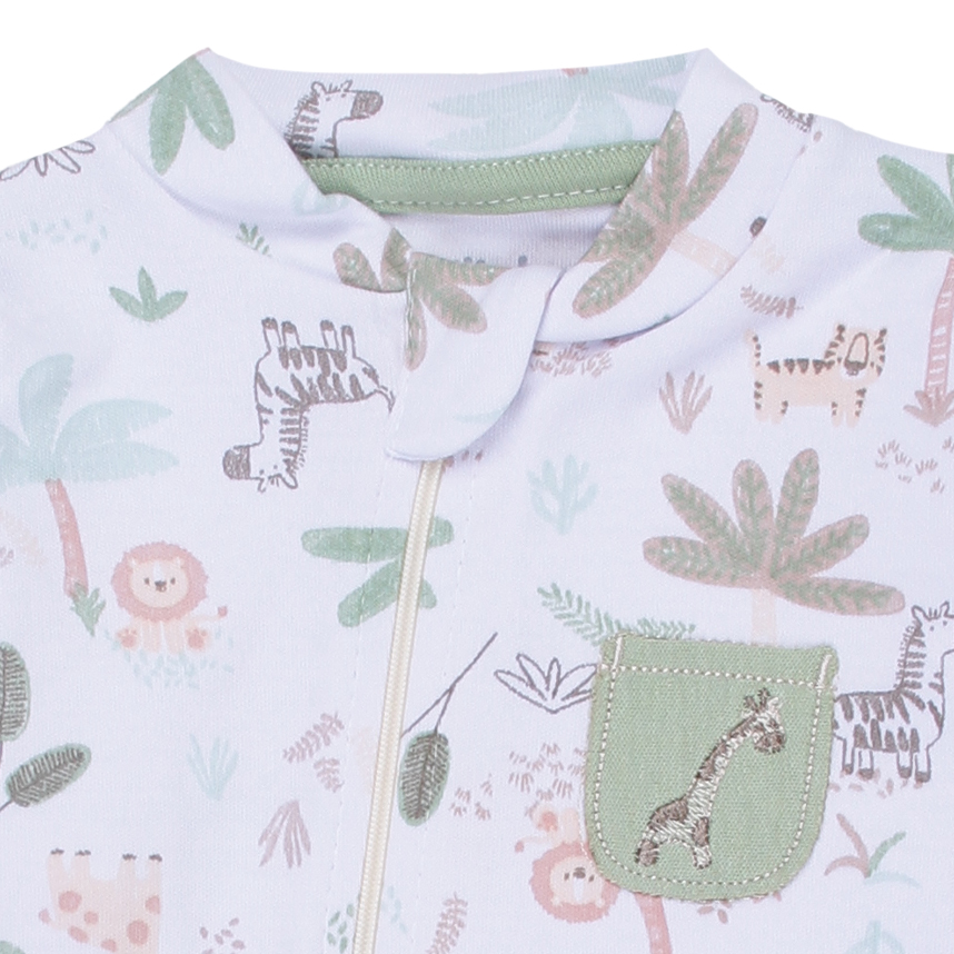 Macacão Longo Bebê Estilinho com Zíper Estampa Safari