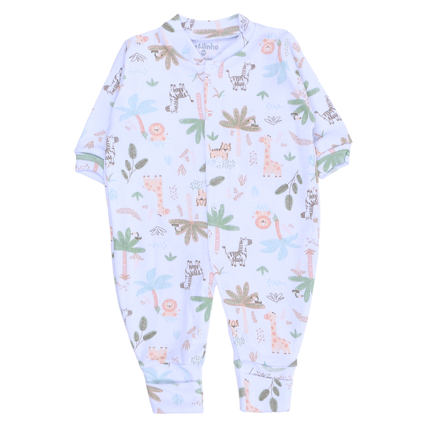 Macacão Longo Bebê Estilinho Estampa Safari