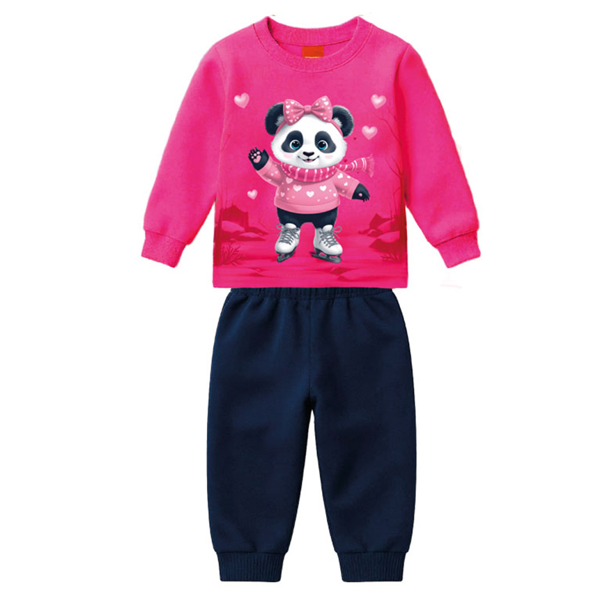 Conjunto Infantil Kyly Blusão Panda E Calça Em Moletom