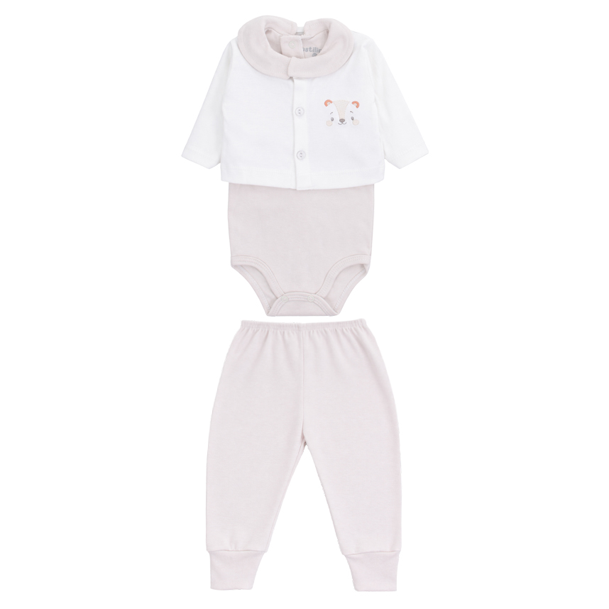 Conjunto Bebê Estilinho Bordado Tigre 3 Peças