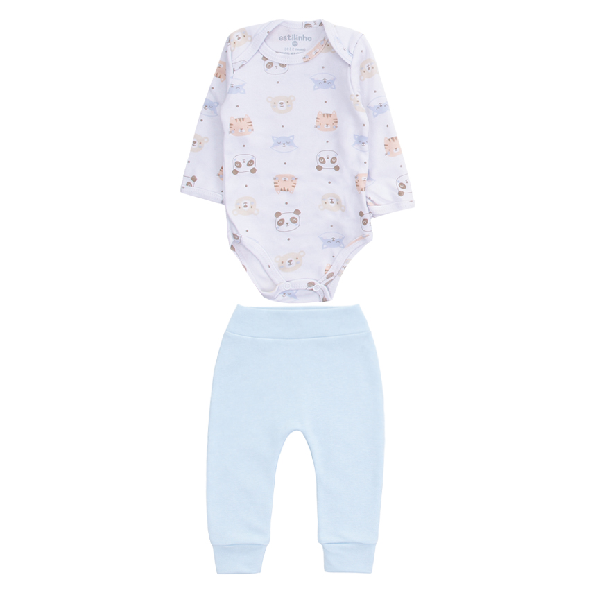 Conjunto Bebê Estilinho Body E Calça Safari 2 Peças