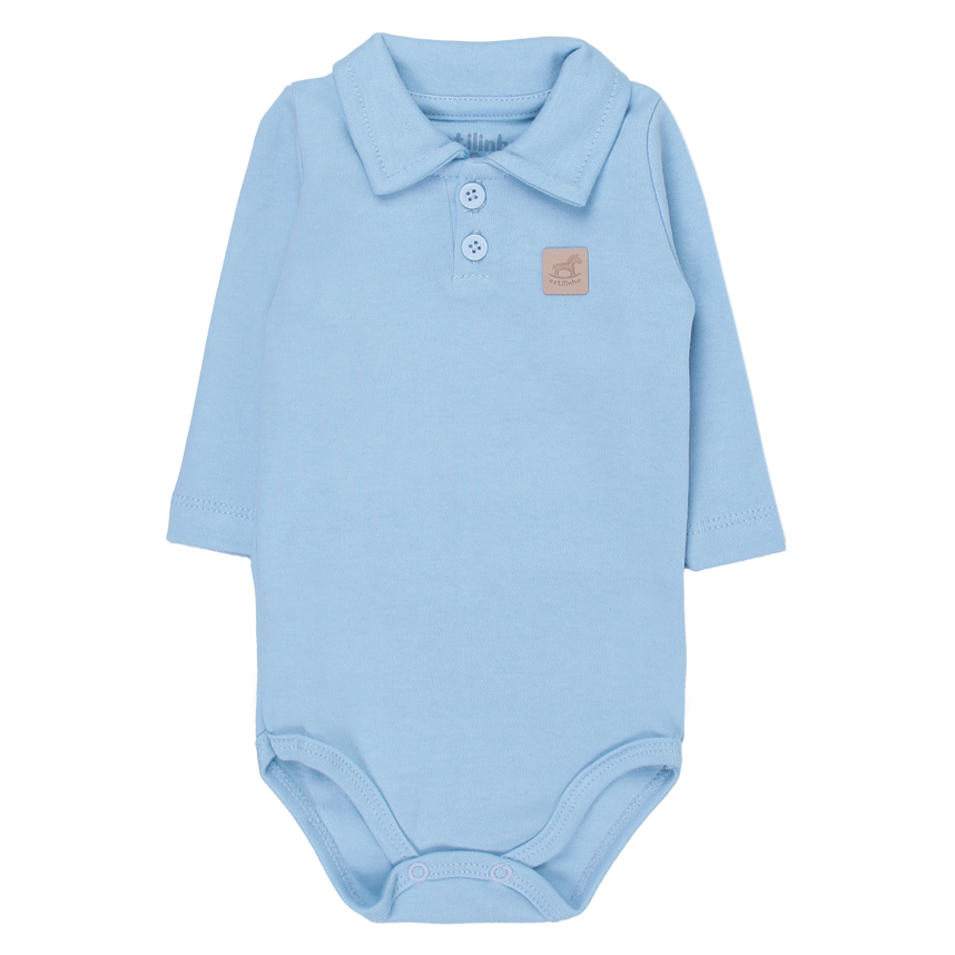 Body Bebê Estilinho Manga Longa Gola Polo Em Suedine