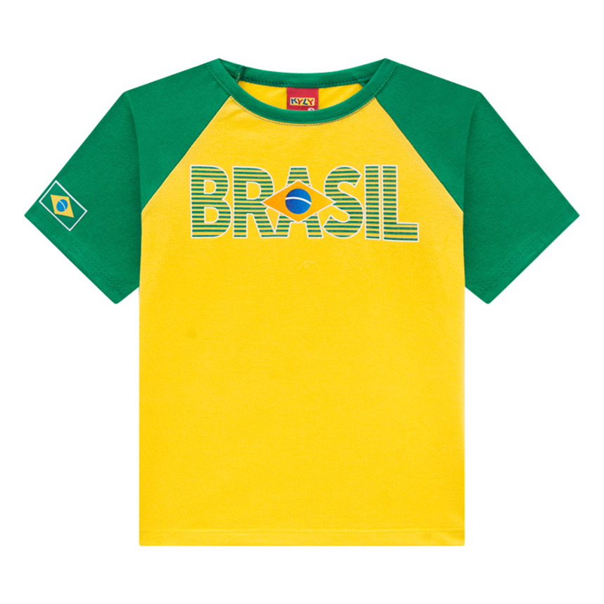 Camiseta Infantil Kyly Manga Curta Estampa Brasil