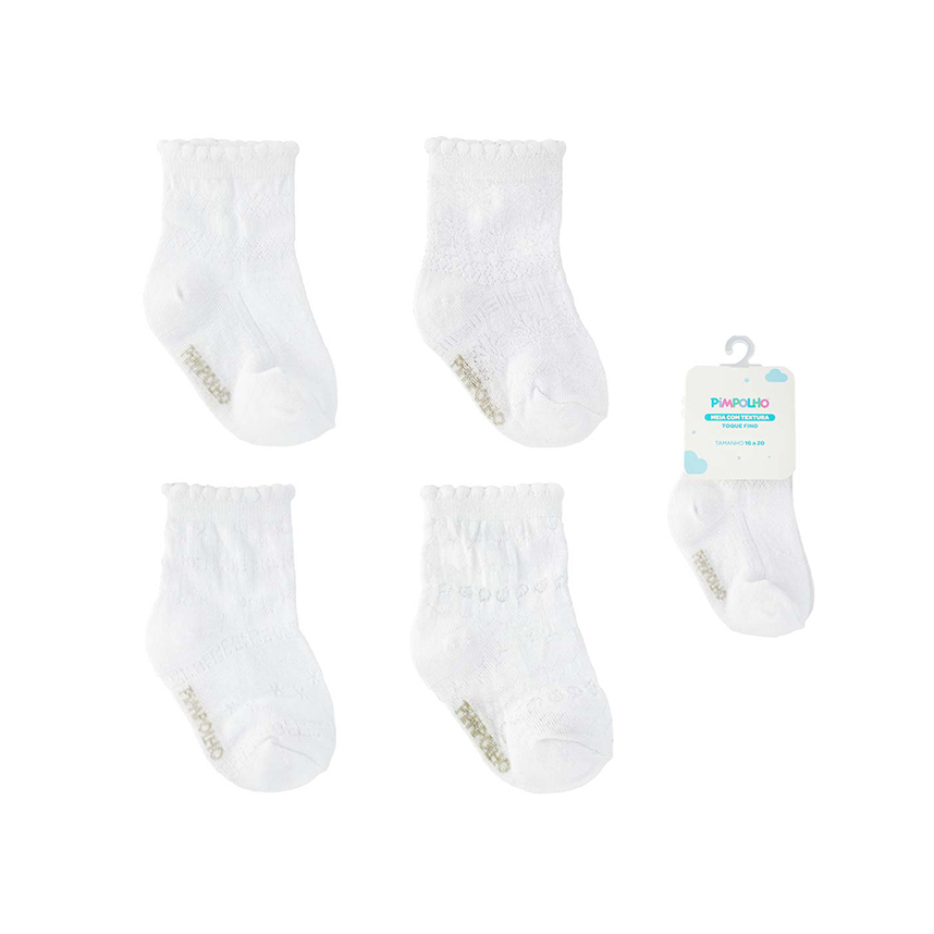 Meia Bebê Pimpolho Detalhe Trabalhado Unitária
