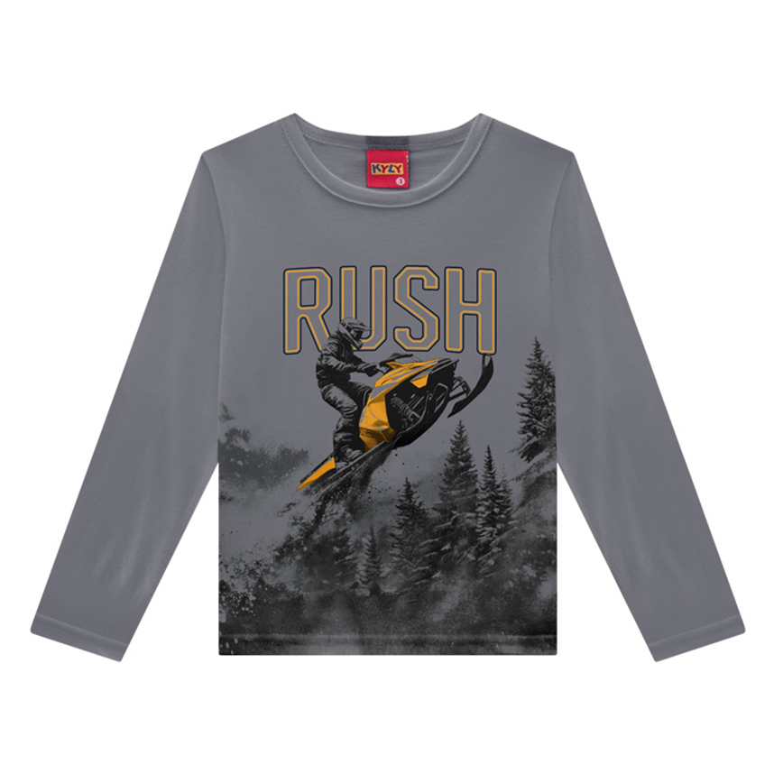 Camiseta Juvenil Kyly Manga Longa Estampa Rush