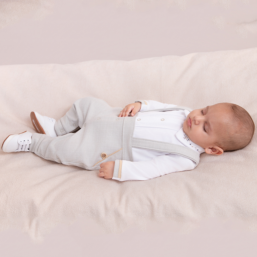 Macacão Longo Bebê Paraíso Gola Polo Bordado Avião