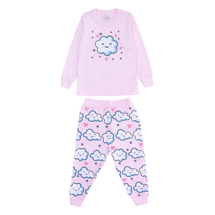 Pijama Longo Infantil Bicho Bagunça Meia Malha Estampa Nuvem Pijama Longo Infantil Bicho Bagunça Meia Malha Estampa Nuvem