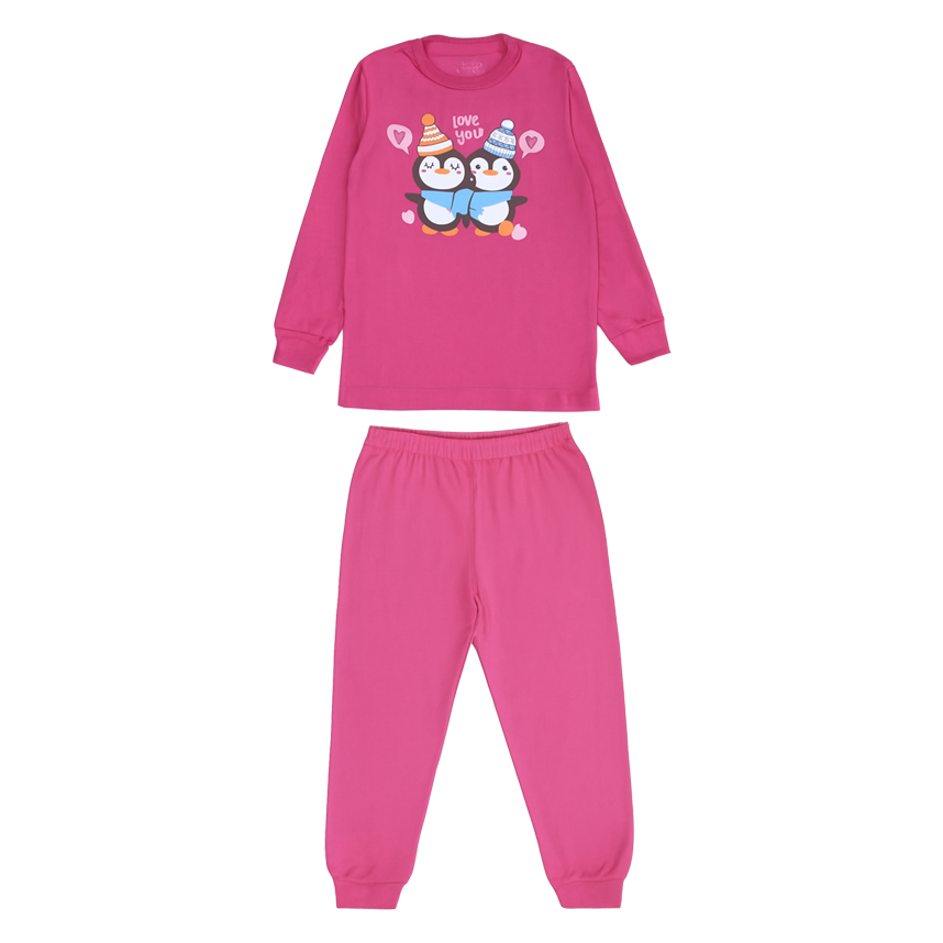 Pijama Longo Infantil Bicho Bagunça Estampa Pinguins