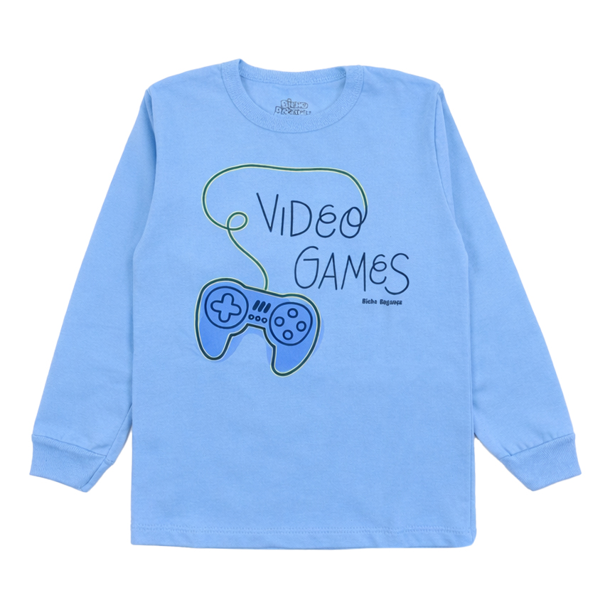 Pijama Longo Infantil Bicho Bagunça Estampa Video Games