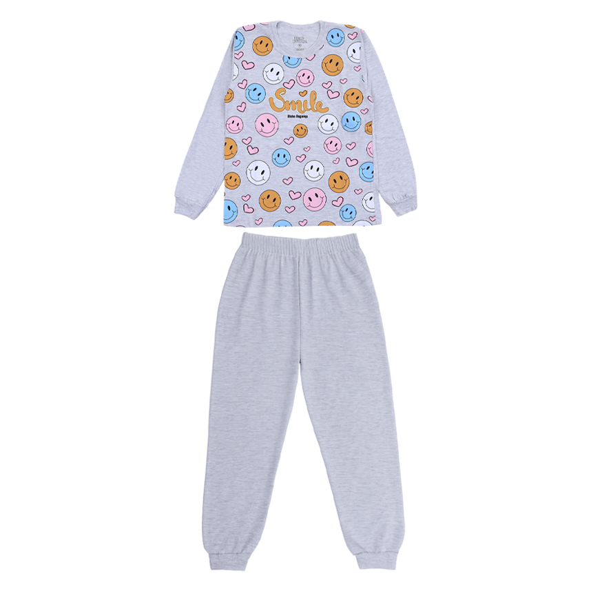 Pijama Longo Juvenil Bicho Bagunça Estampa Smile Pijama Longo Juvenil Bicho Bagunça Estampa Smile