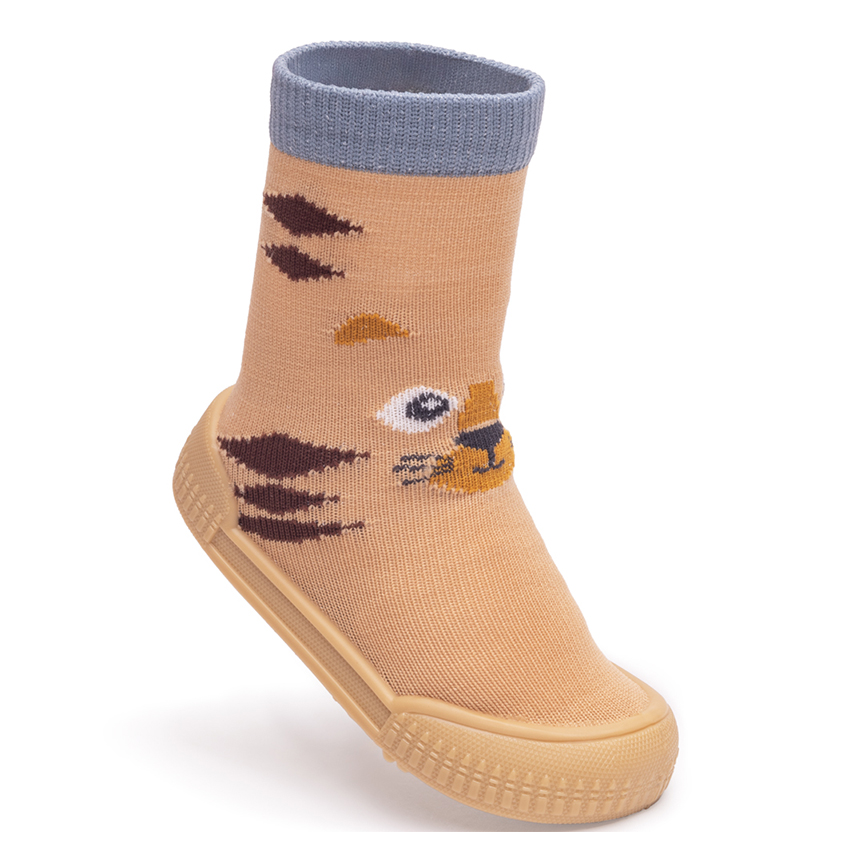 Meia Bebê Pimpolho com Sola Estampa Tigre