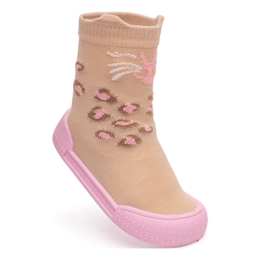 Meia Bebê Pimpolho com Sola Estampa Tigresa