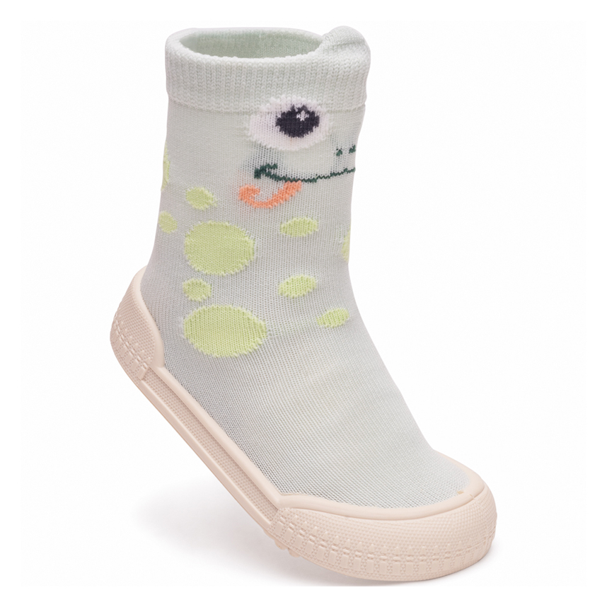 Meia Bebê Pimpolho com Sola Estampa Lagarto