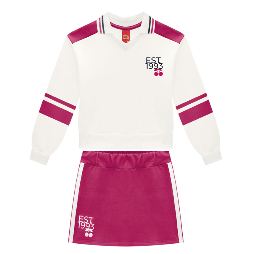 Conjunto Juvenil Kyly Blusão Manga Longa E Saia Felpado