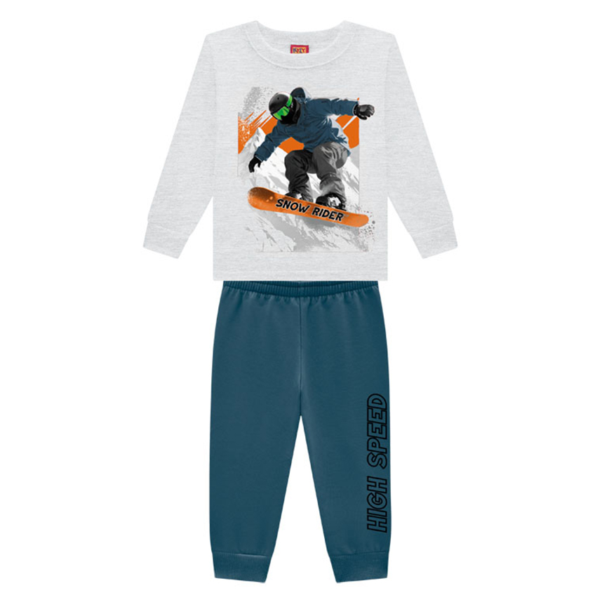 Conjunto Juvenil Kyly Blusão Estampa Skate E Calça