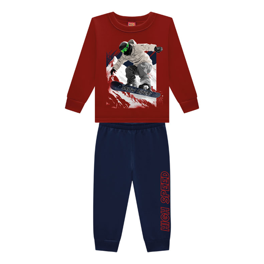 Conjunto Juvenil Kyly Blusão Estampa Skate E Calça