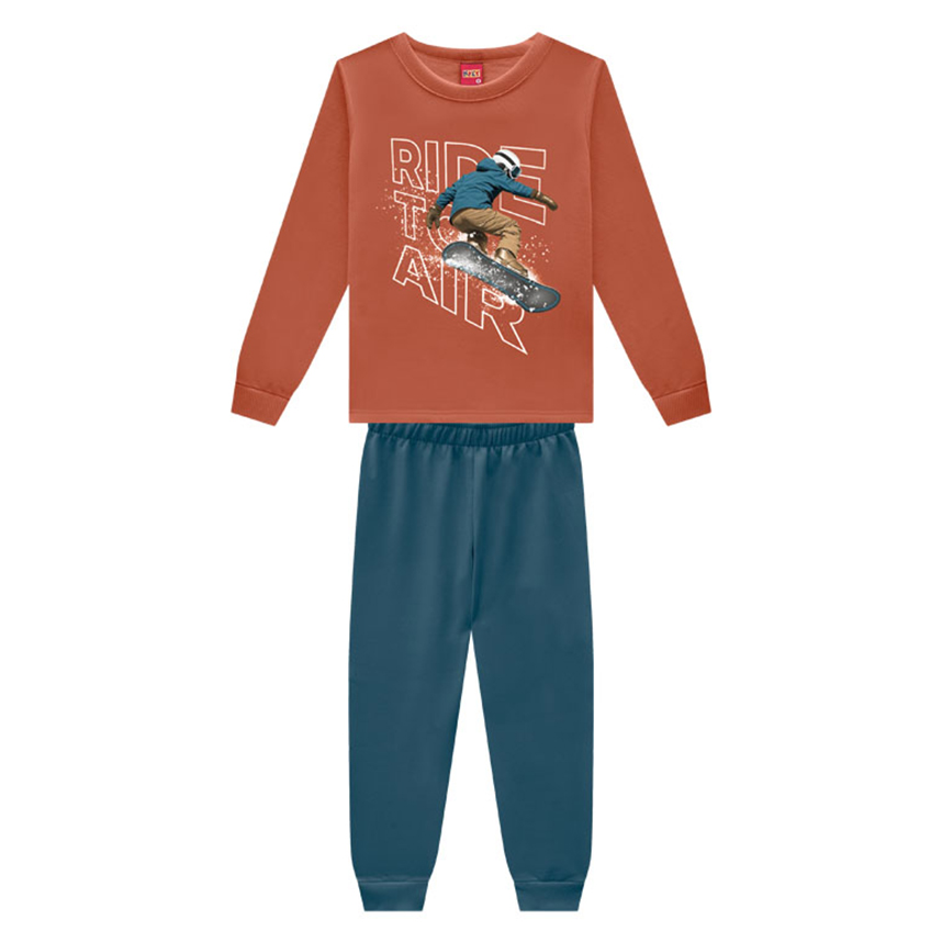 Conjunto Juvenil Kyly Blusão Estampa Ride Air E Calça