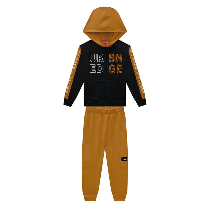 Conjunto Infantil Kyly Casaco com Zíper E Calça Moletom