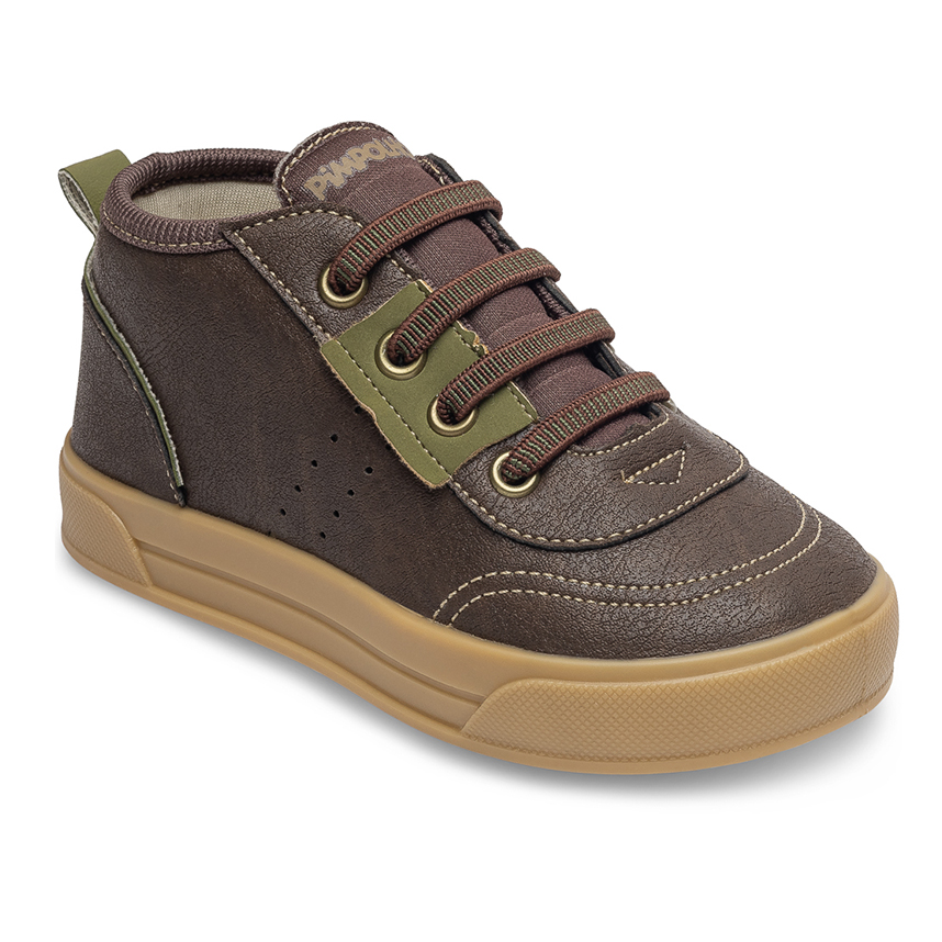 Tênis Infantil Pimpolho Com Cadarço Em Courino