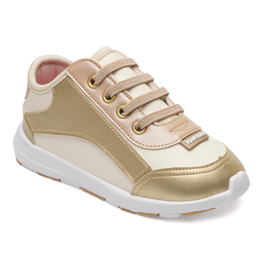 Tênis Infantil Pimpolho Menina Com Cadarço Em Courino