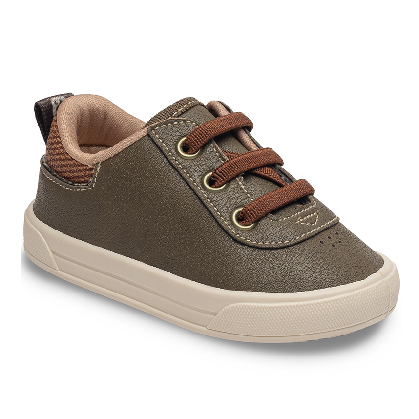 Tênis Bebê Pimpolho Menino Com Cadarço Courino