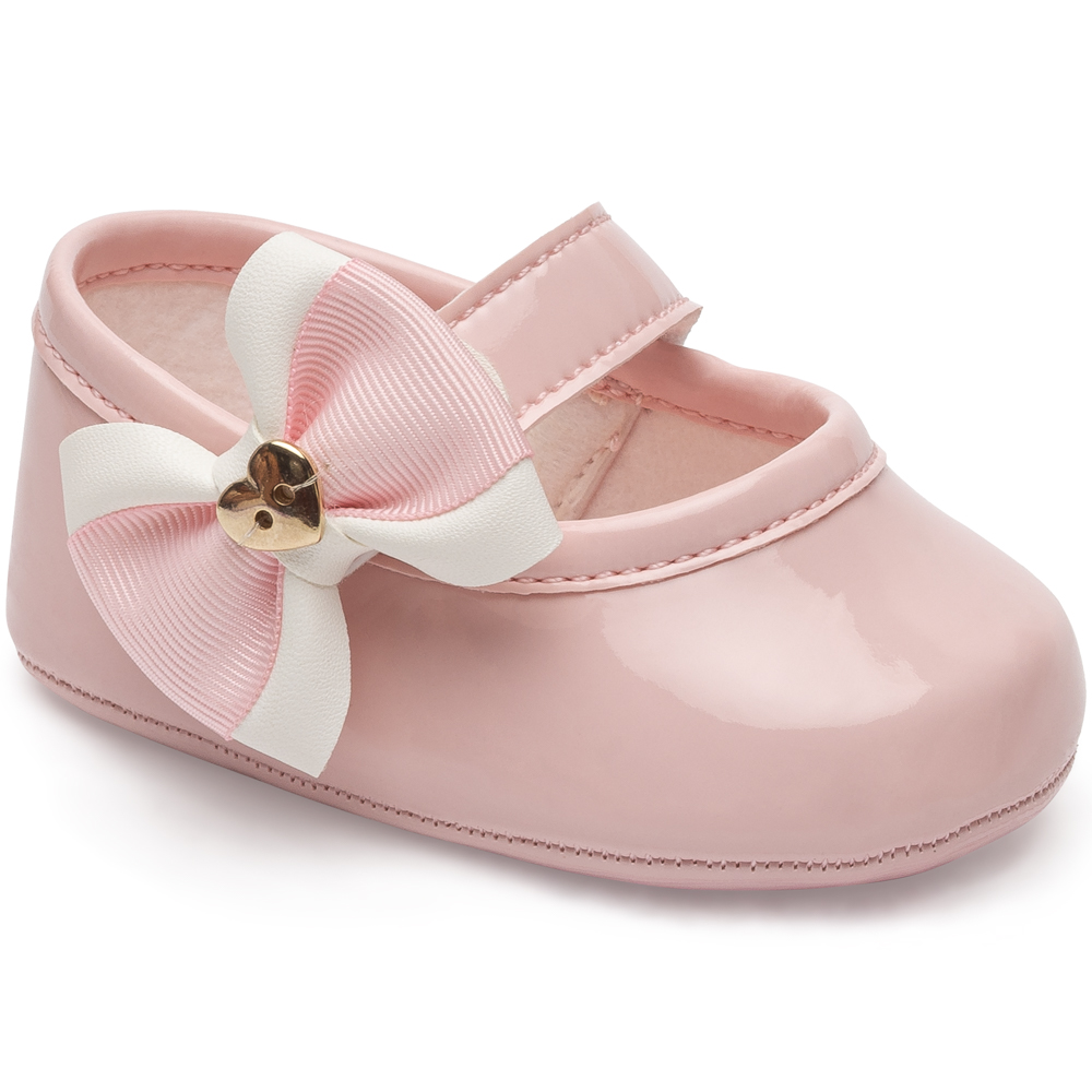 Sapato Bebê Pimpolho Menina com Velcro e Laço