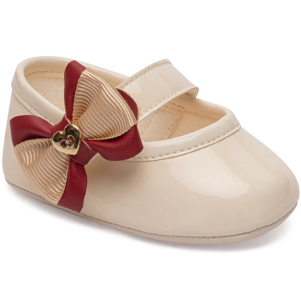 Sapato Bebê Pimpolho Velcro Laço Com Coração