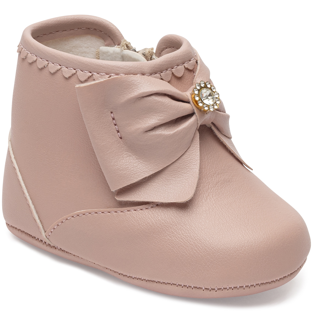 Bota Bebê Pimpolho Menina Com Laço E Strass