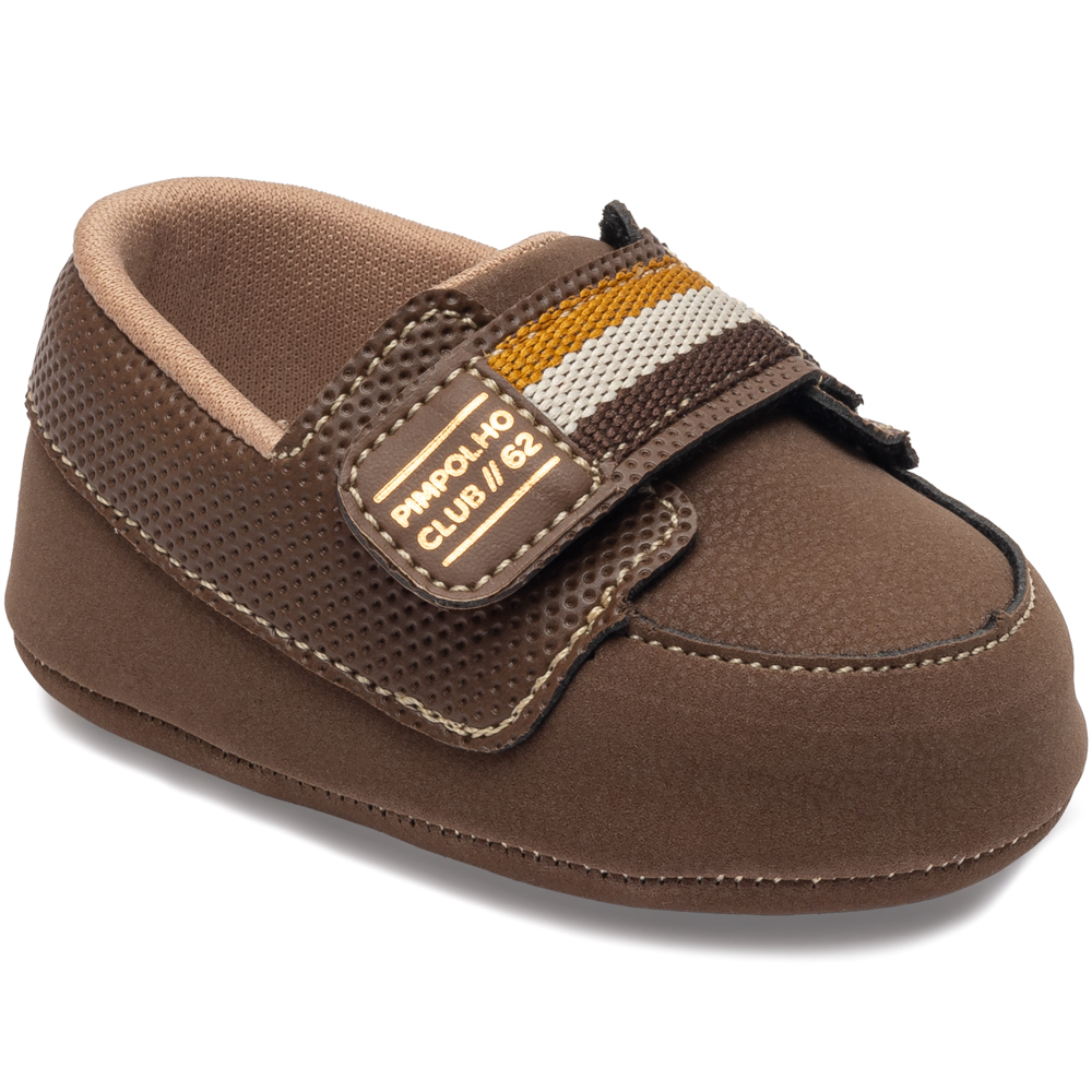 Sapato Bebê Pimpolho Mocassim Detalhe Velcro
