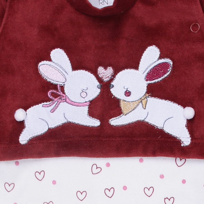 Macacão Longo Bebê Petutinha Pala Bordado Coelho