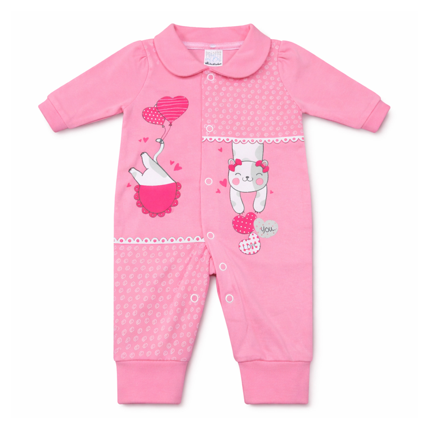 Macacão Longo Bebê Petutinha Estampa Gata I Love You