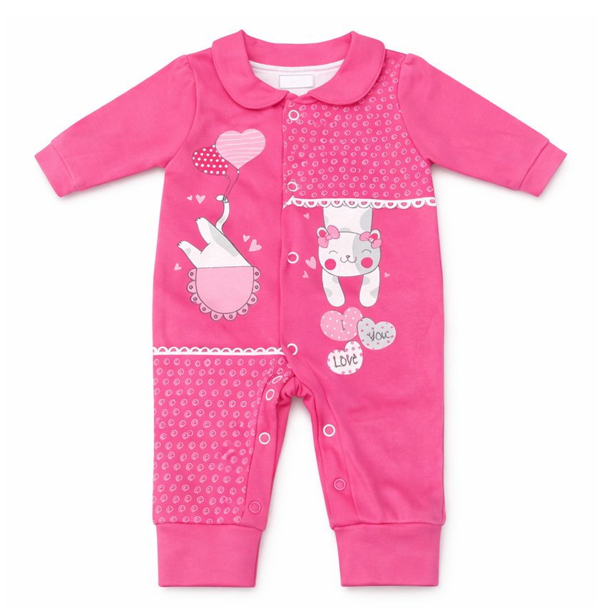 Macacão Longo Bebê Petutinha Estampa Gata I Love You