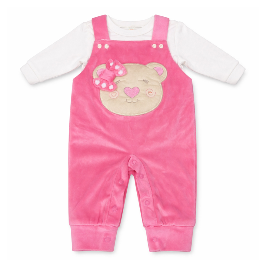 Macacão Longo Bebê Petutinha Plush Jardineira E Body 2 Peças