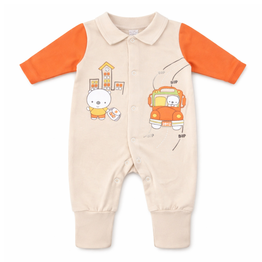 Macacão Longo Bebê Petutinha Suedine Urso E Carro