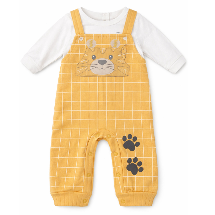 Macacão Longo Bebê Petutinha Bordado Tigre E Body 2 Peças