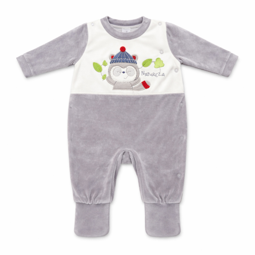 Macacão Longo Bebê Petutinha Bordado Guaxinim