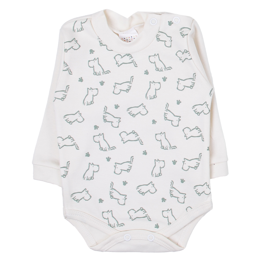 Kit Body Bebê Petutinha Manga Longa Estampa Dogs 3 Peças