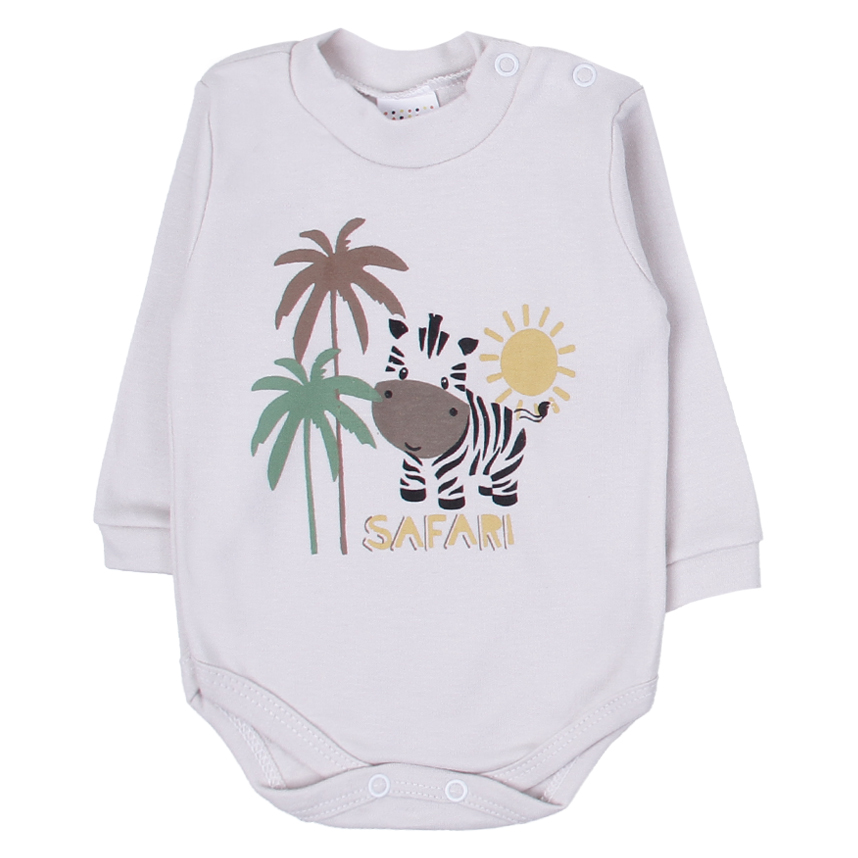 Kit Body Bebê Petutinha Manga Longa Safari 3 Peças