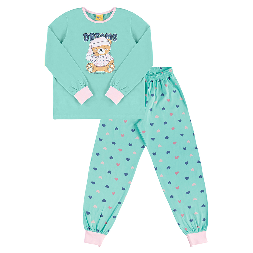 Pijama Longo Infantil Rollu Estampa Dreams Urso