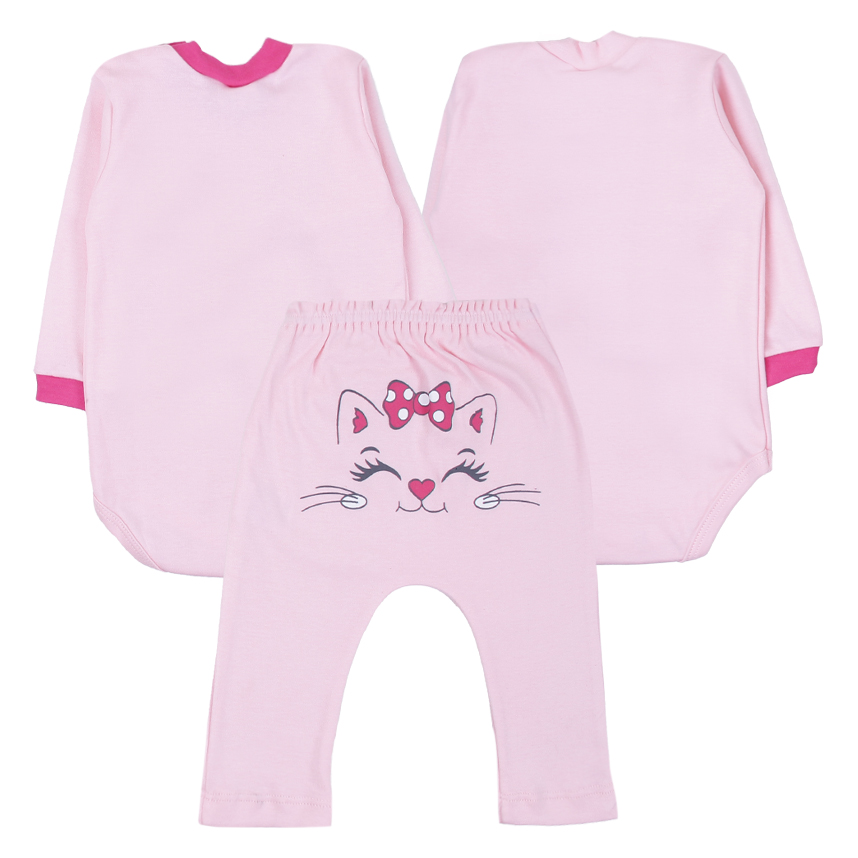 Conjunto Bebê Petutinha Gatinha Detalhe Babador 3 Peças