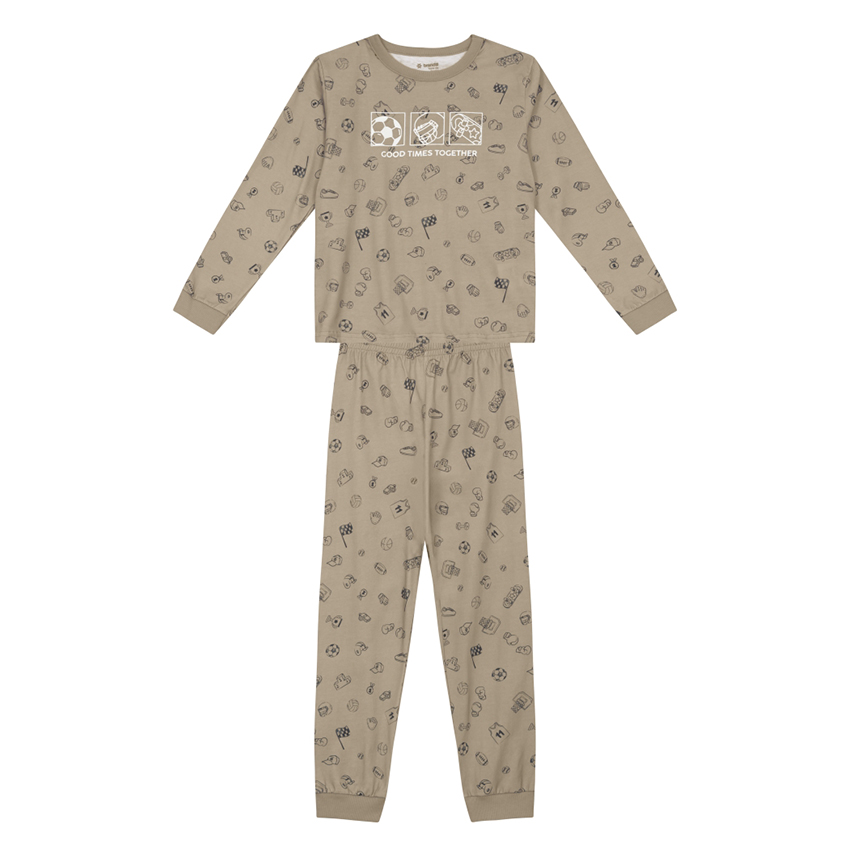 Pijama Longo Infantil Brandili Estampa Good Times
