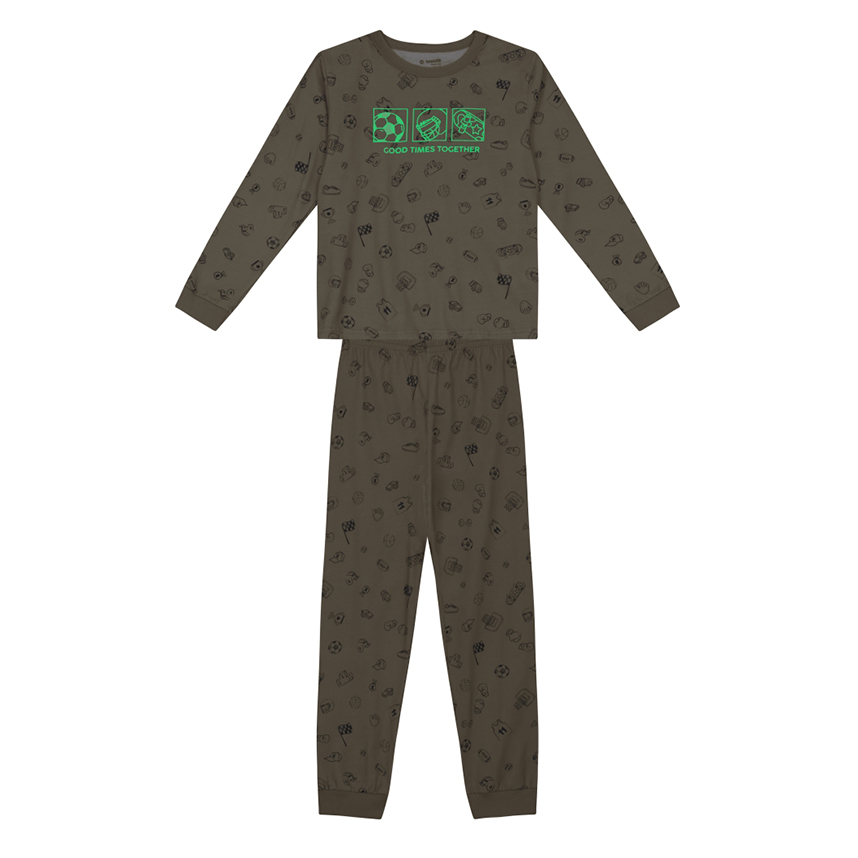 Pijama Longo Infantil Brandili Estampa Good Times