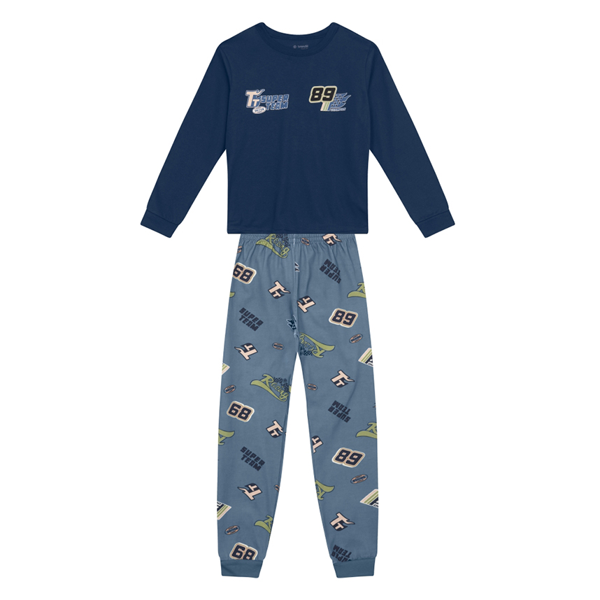Pijama Longo Infantil Brandili Estampa Super Team 89