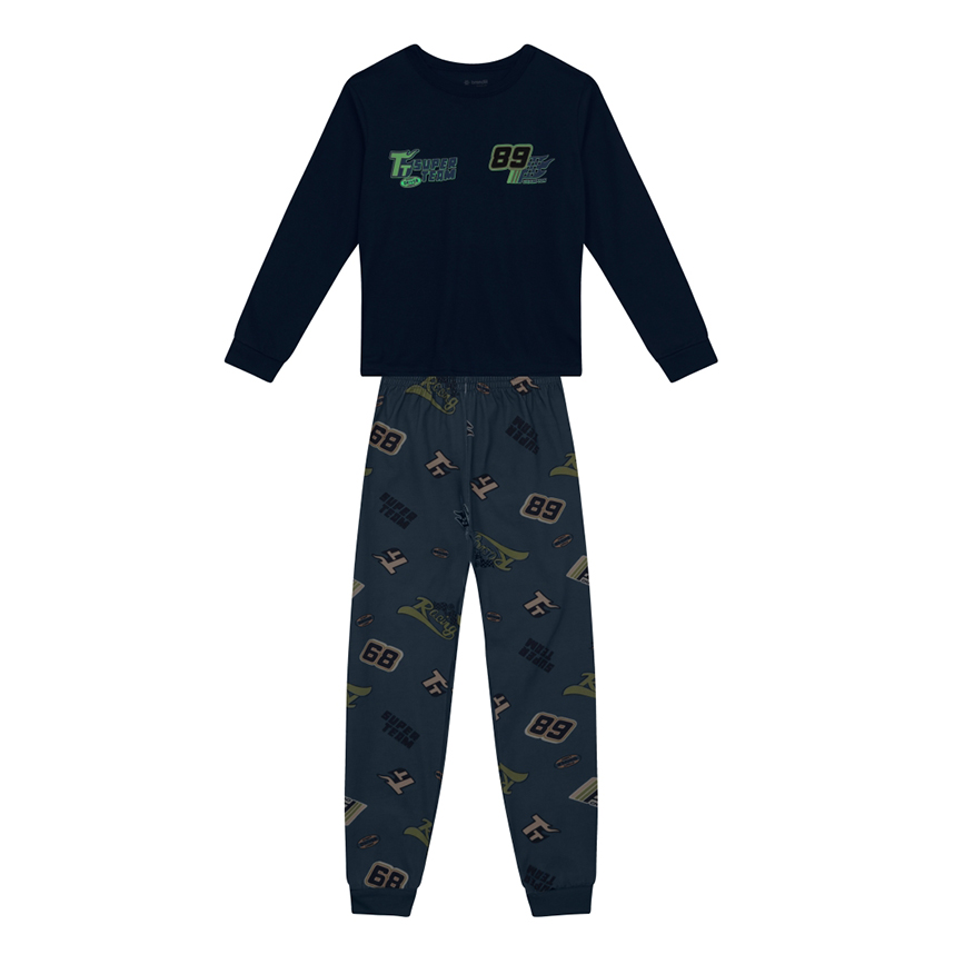 Pijama Longo Infantil Brandili Estampa Super Team 89