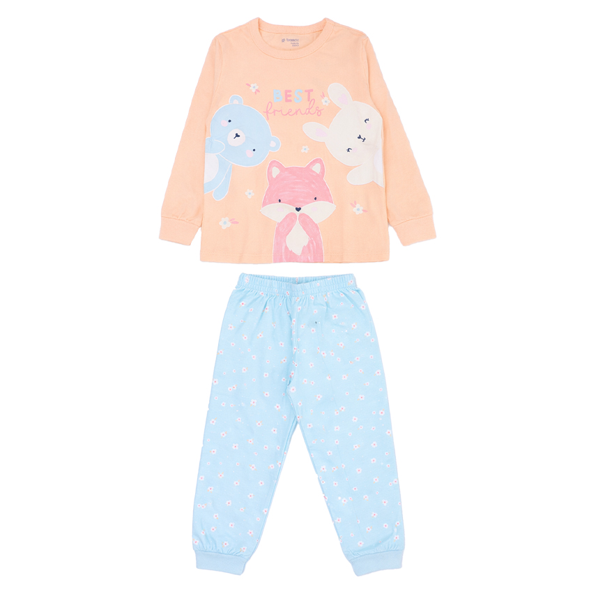 Pijama Longo Infantil Brandili Estampa Bichinhos Friends