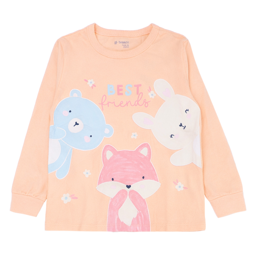 Pijama Longo Infantil Brandili Estampa Bichinhos Friends