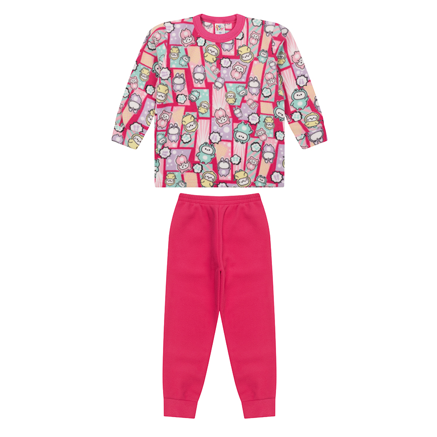 Pijama Longo Infantil Duzizo Meninas Estampa Bichinhos